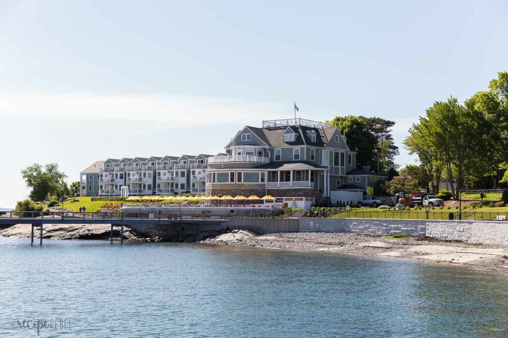 the reading room restaurant exterior on the water in bar harbor maine