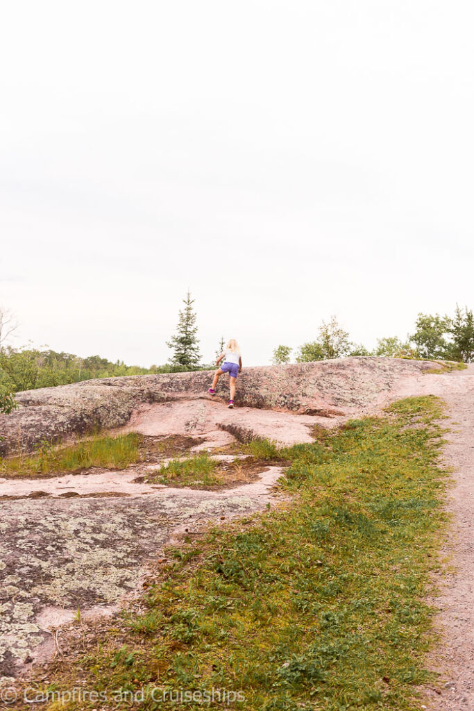 hiking to the whiteshell river bridge at nutimik lake