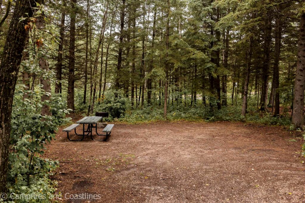 campsite in wasagaming campground clear lake